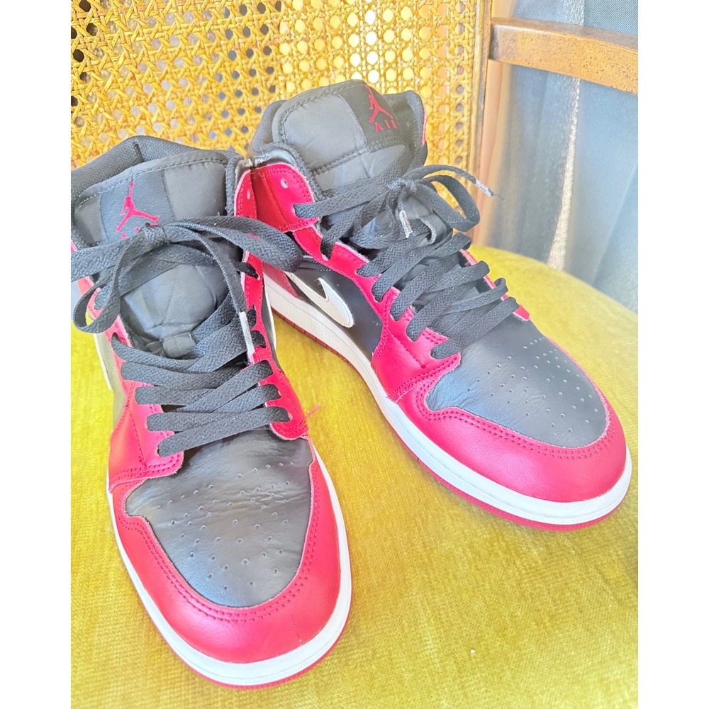 Nike Air Jordan 1 Mid Black Red White Men's 8.5 DQ8426-061
